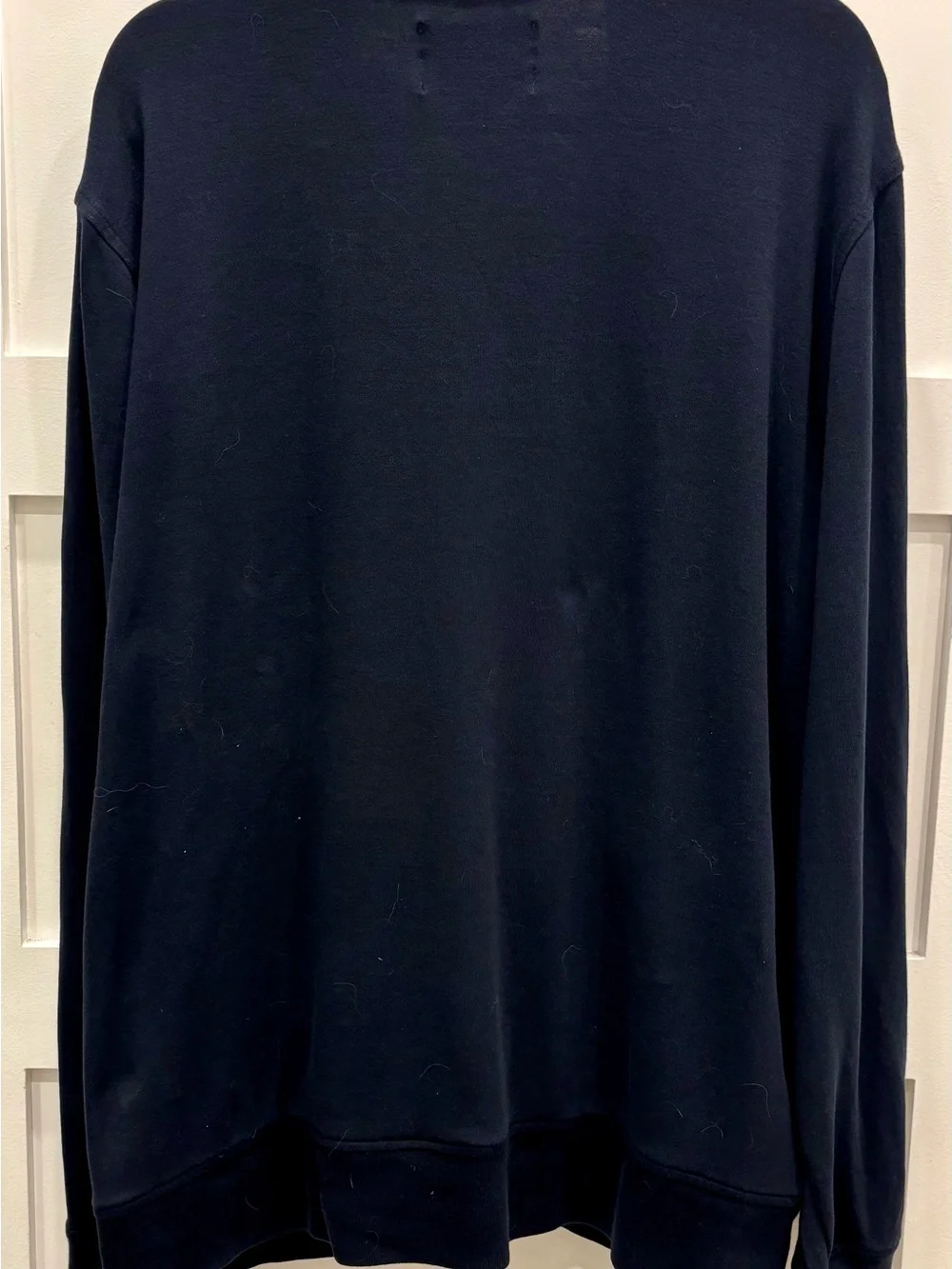 Banana Republic Men’s Navy Zip-Up Sweater Jacket with Red & White Trim